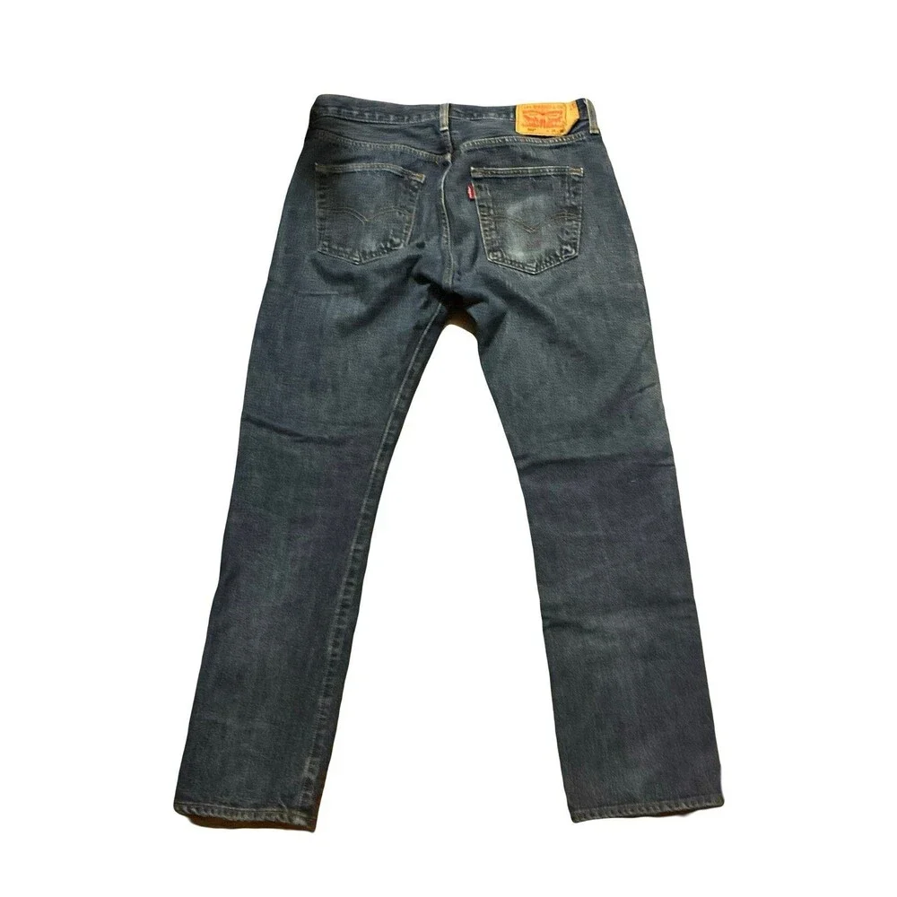 Levi’s 501 Original Fit Button Fly Jeans Men’s 34x32 Dark Wash Straight Leg Deni